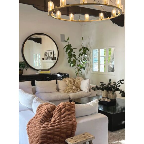 The Styled Collection Stately+Lavish Brown Ruched Fur Blanket - SOLD OUT - Picture 4 of 5